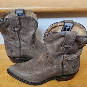 Frye Tan Leather Cowboy Boots